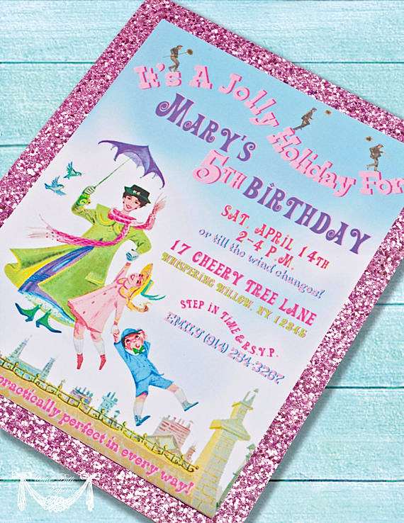 Mary Poppins Birthday Party Invitation