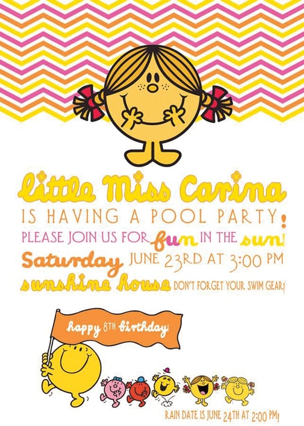 Little Miss Sunshine Party Invitation