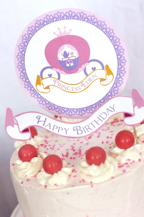 Purple Princess Tea Party Cake Topper