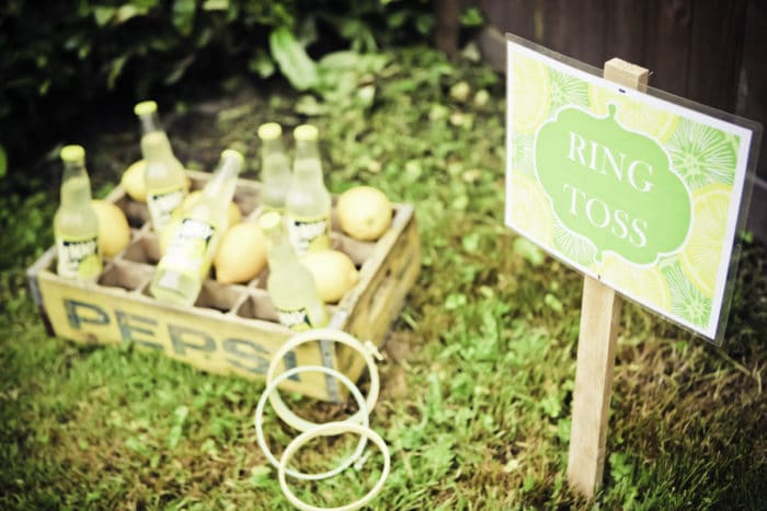 Vintage Lemon and Lime Birthday Party Ring Toss Game