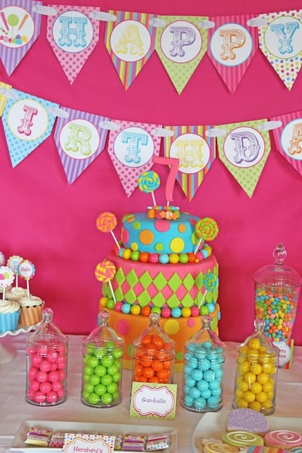 Candy Shoppe Party Birthday Cake