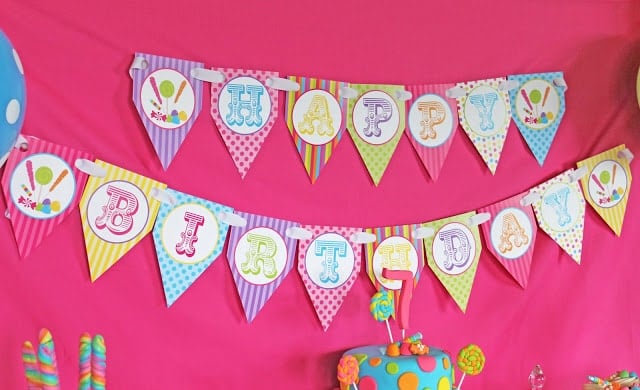 Candy Shoppe Birthday Party Banner
