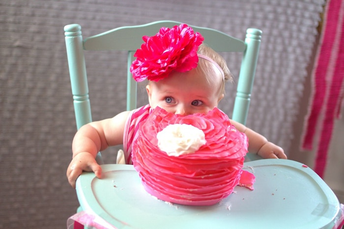 Pink Ombre First Birthday Party featured on Pretty My Party