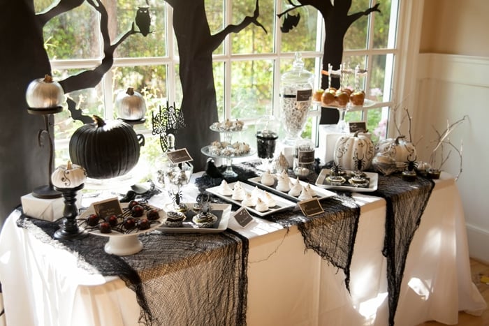 Spooky and Elegant Forrest Halloween Party via Pretty My Party