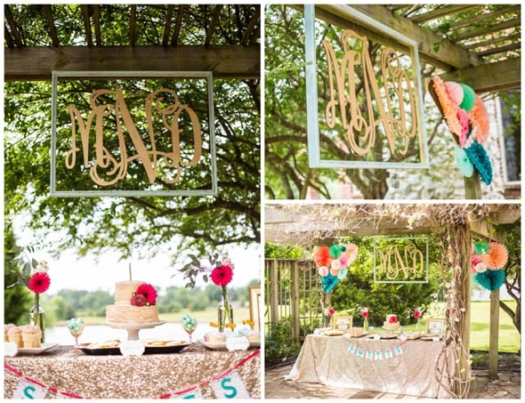 gold-glitter-first-birthday-dessert-table