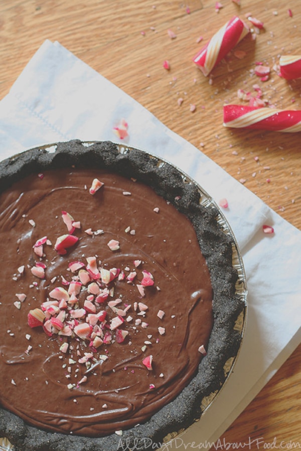 Chocolate Peppermint Ganache Pie via Pretty My Party