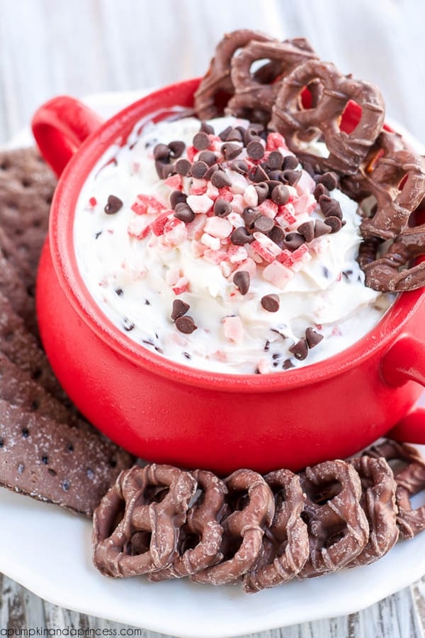 Peppermint Bark Cheesecake Dip via Pretty My Party