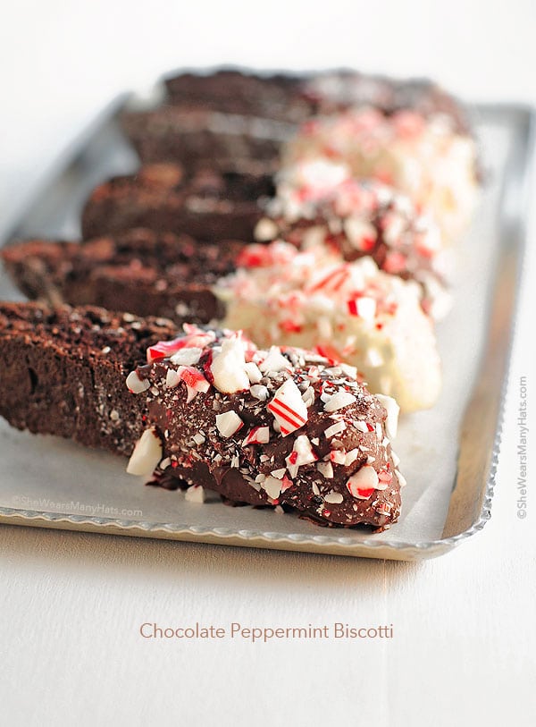 Chocolate Peppermint Biscotti via Pretty My Party