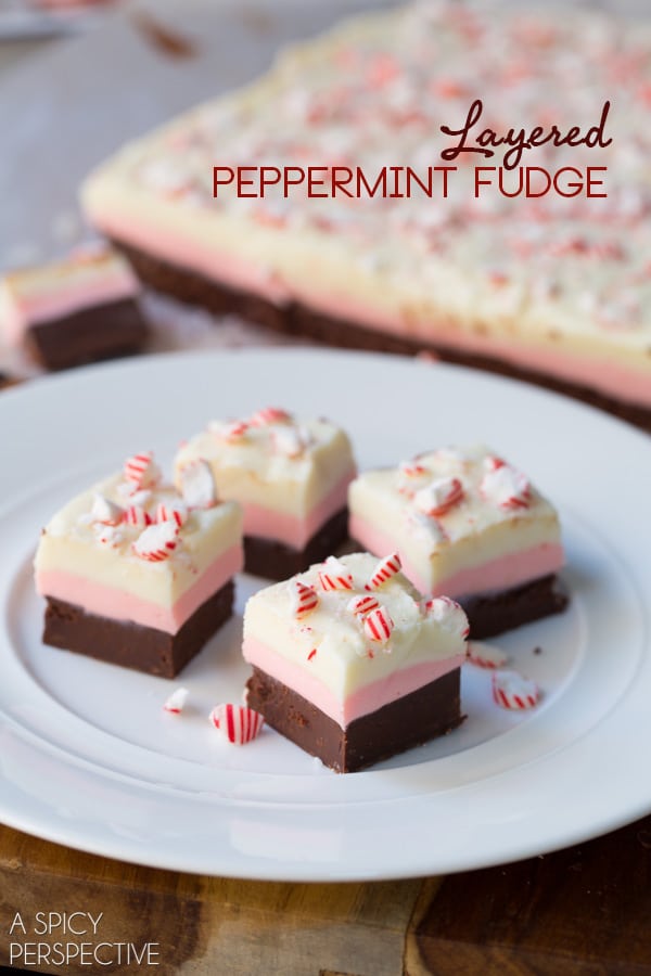Layered Peppermint Fudge via Pretty My Party