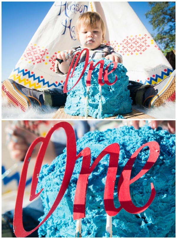 tee-pee-indians-first-birthday-party-cake