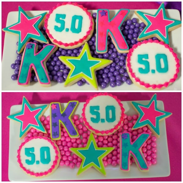 Gymnastics Birthday Party Cookies via Pretty My Party