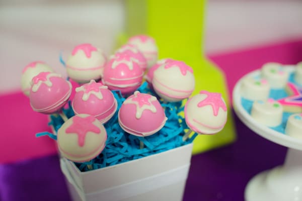 Gymnastics Birthday Party Cake Pops via Pretty My Party