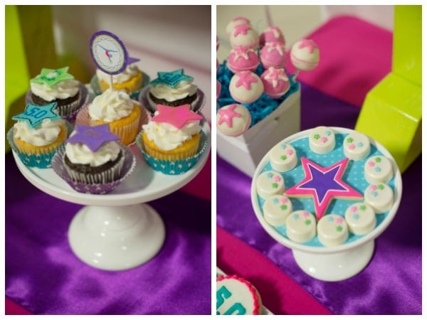 Gymnastics Birthday Party Desserts via Pretty My Party