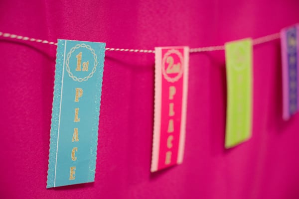 Gymnastics Birthday Party Ribbon Banner via Pretty My Party