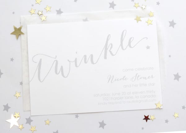 Twinkle Sprinkle Baby Shower Invitation via Pretty My Party
