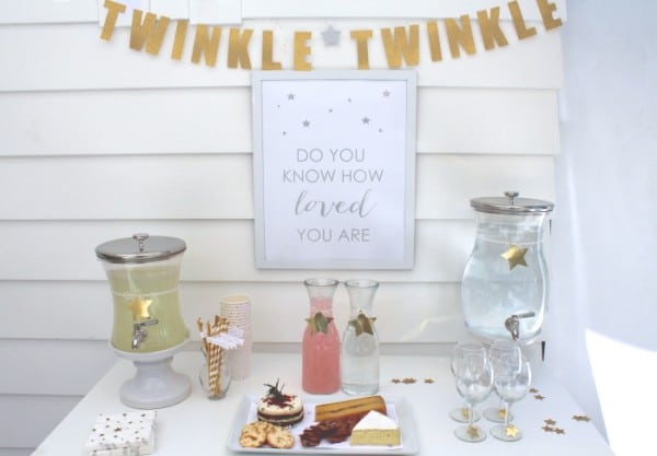 Beverage Station, Twinkle Sprinkle Baby Shower via Pretty My Party