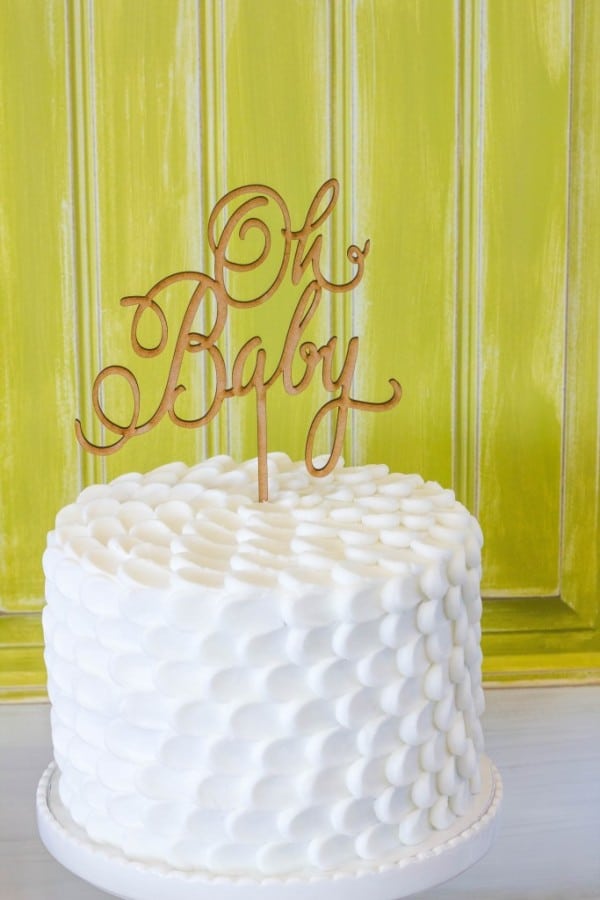 Floral Inspired Baby Shower Oh Baby Cake via Pretty My Party