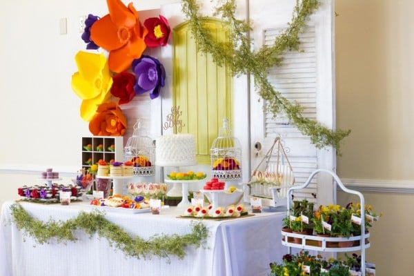 Floral Inspired Baby Shower Dessert Table via Pretty My Party