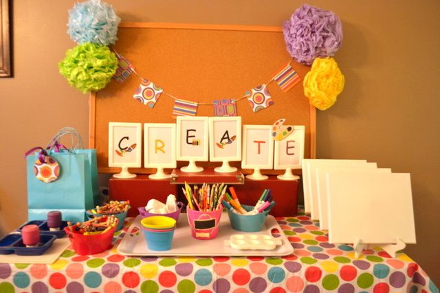 Creation Craft Station, 10 Ways to Entertain Kids at Birthday Parties via Pretty My Party