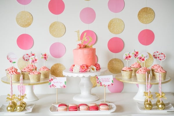 pink-gold-half-birthday-dessert-table