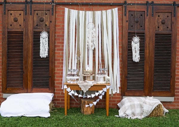 tribal-tee-pee-1st-birthday-dessert-table