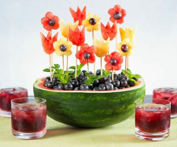 Flower Garden Watermelon Carving