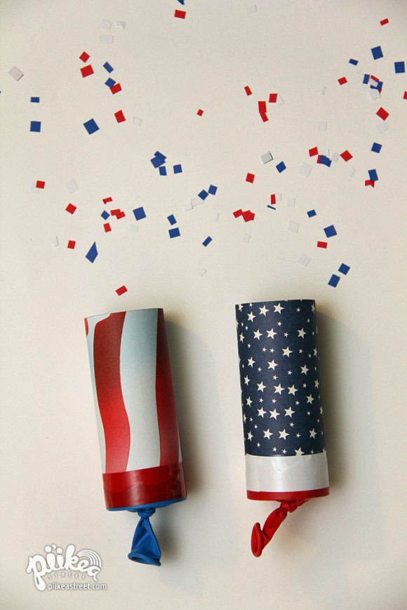 2 Confetti Launchers, 20 Ideas for Celebrating 4th of July via Pretty My Party