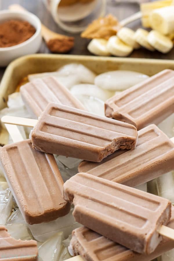 Chocolate Peanut Butter and Banana Popsicles, 25 Must Have Popsicle Recipes | Pretty My Party