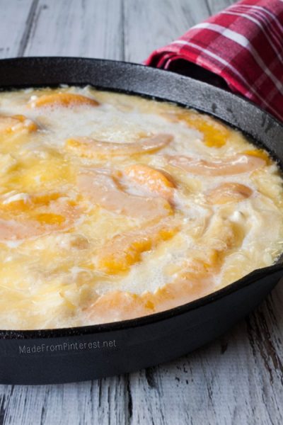 Easy Peach Cobbler, Best Skillet Dessert Recipes via Pretty My Party