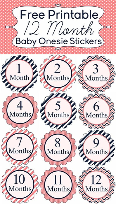 9 Free Printable Monthly Baby Stickers | Pretty My Party