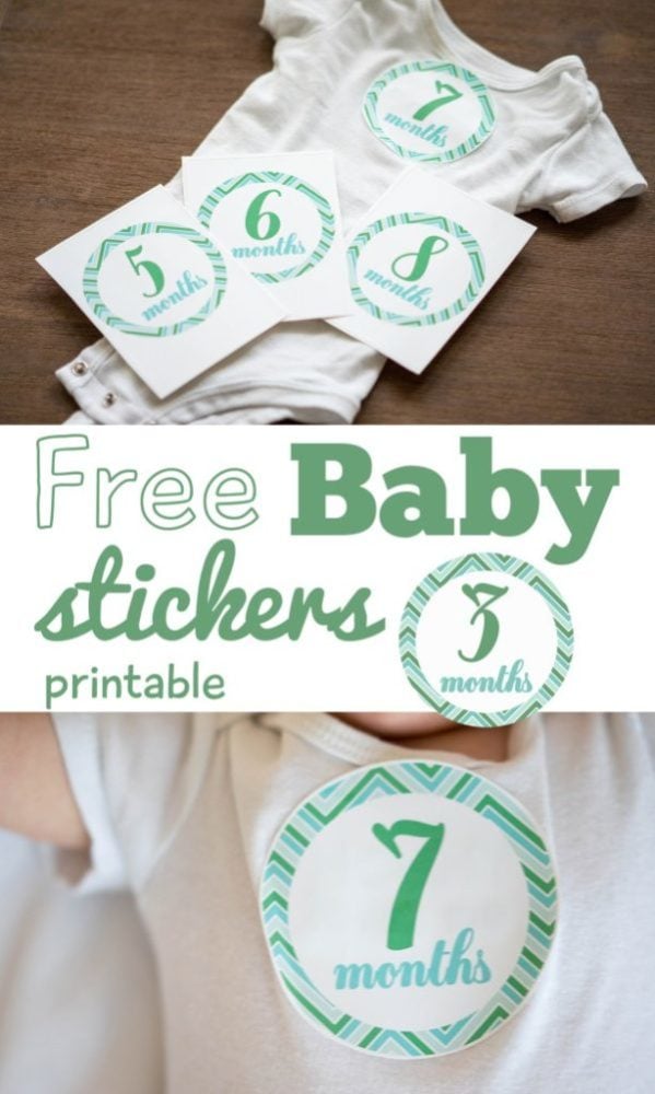 9 Free Printable Monthly Baby Stickers | Pretty My Party