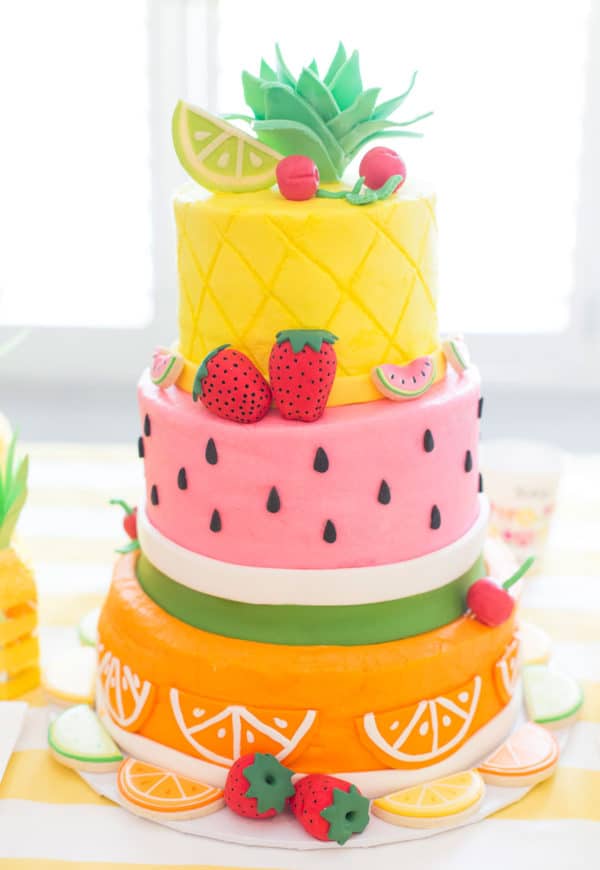 Fruit Themed Cake, 21 Sizzling Summer Birthday Cake Ideas | Pretty My Party