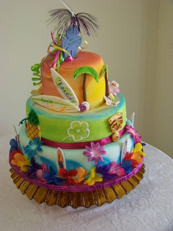 Hawaiian Luau Cake, 21 Sizzling Summer Birthday Cake Ideas | Pretty My Party