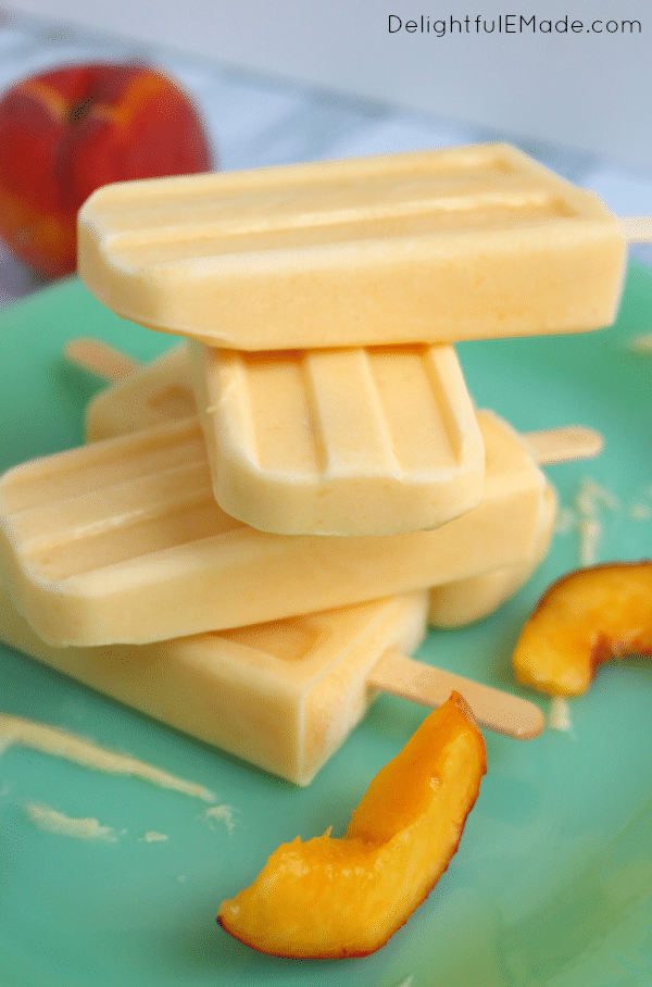 Peach Fro-yo Popsicles, 25 Must Have Popsicle Recipes | Pretty My Party