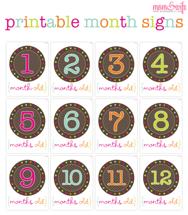 9 Free Printable Monthly Baby Stickers | Pretty My Party