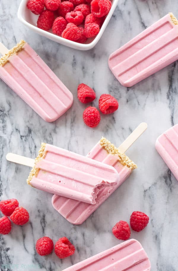 Raspberry Cheesecake Yogurt Popsicles, 25 Must Have Popsicle Recipes | Pretty My Party