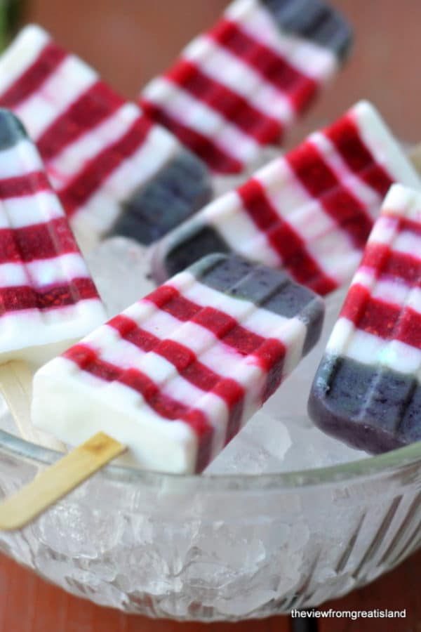 Red White and Blueberry Popsicles, 25 Must Have Popsicle Recipes | Pretty My Party