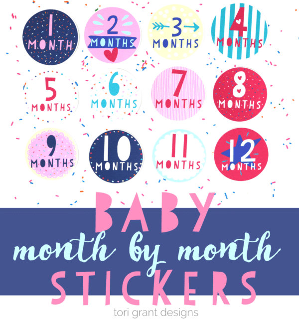 9 Free Printable Monthly Baby Stickers | Pretty My Party