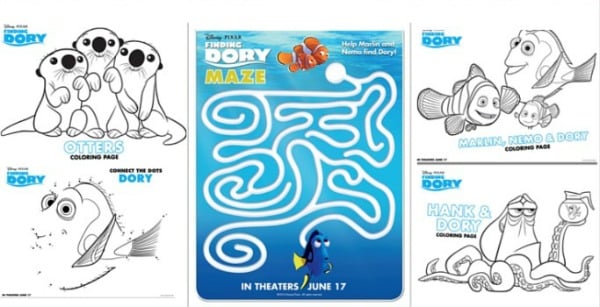 Coloring Pages, Finding Dory Birthday Party Ideas | Pretty My Party