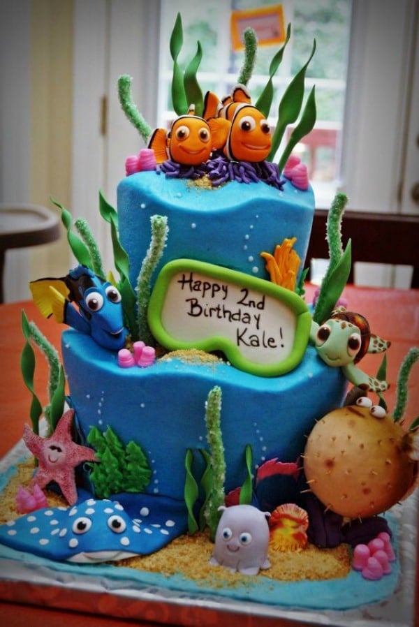 Dory Cake, Finding Dory Birthday Party Ideas | Pretty My Party