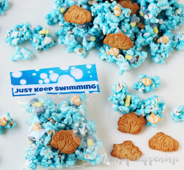 Just Keep Swimming Popcorn, Finding Dory Birthday Party Ideas | Pretty My Party