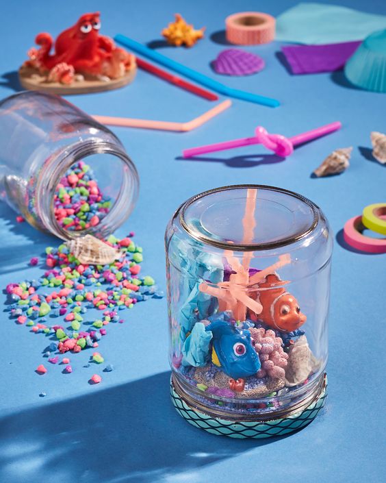 DIY Dory Jars, Finding Dory Birthday Party Ideas | Pretty My Party