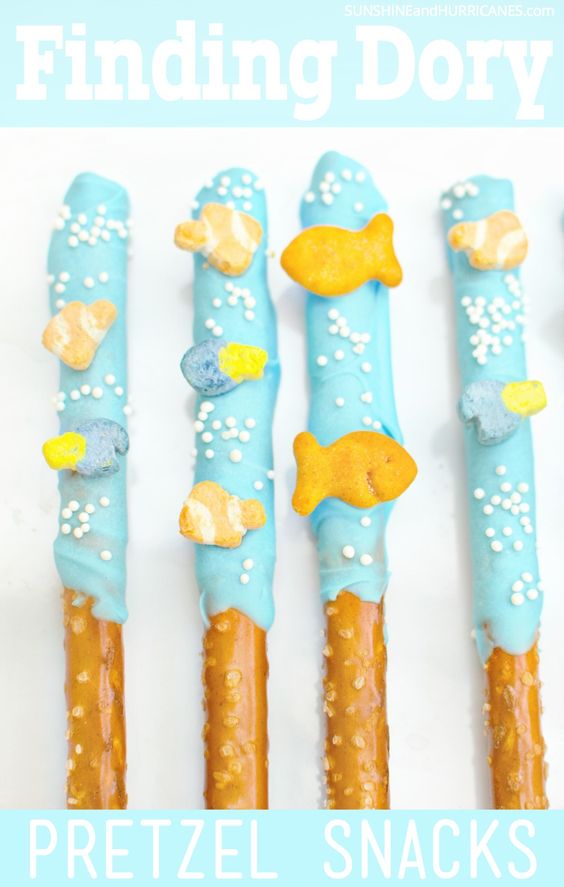 Pretzel Sticks, Finding Dory Birthday Party Ideas | Pretty My Party