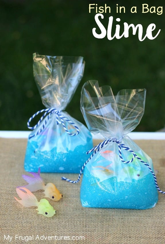 Fish in Slime Bag Favor | Budget Birthday Favors via Pretty My Party