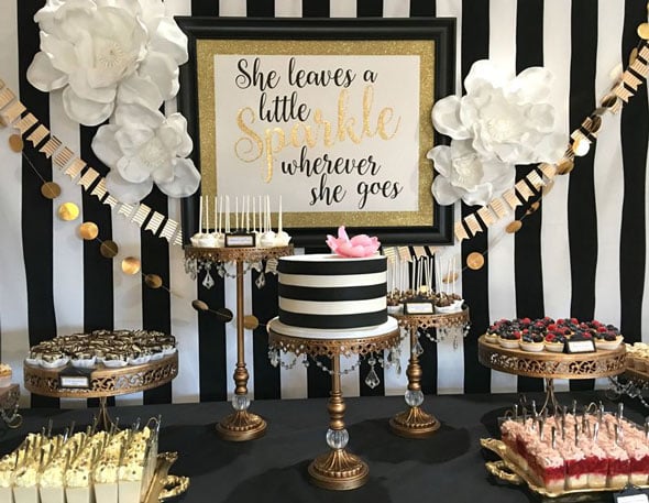 Kate Spade Birthday Celebration Dessert Table via Pretty My Party