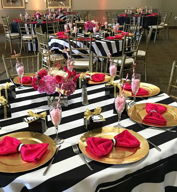 Kate Spade Birthday Table Setting via Pretty My Party