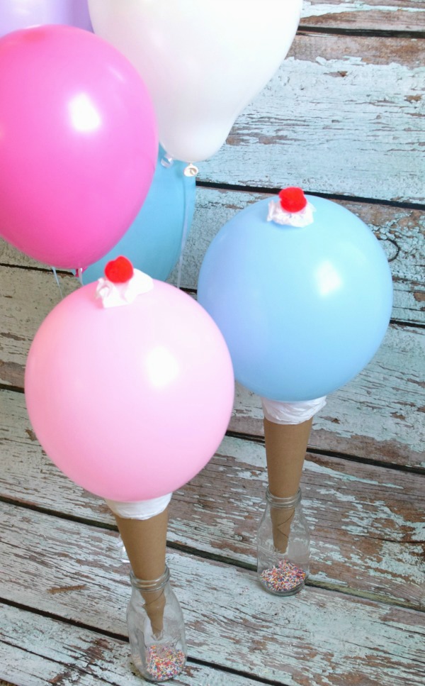 DIY Ice Cream Cone Balloons via Pretty My Party