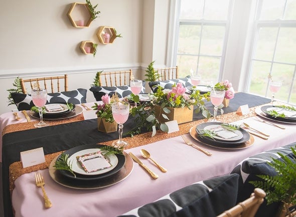 Modern Garden Baby Shower Tablescape via Pretty My Party