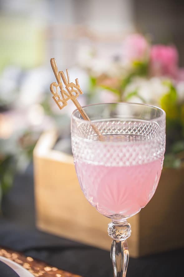 Modern Garden Baby Shower Oh Baby Drink Stirrer via Pretty My Party