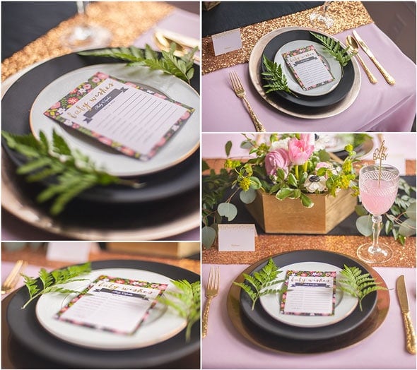 Modern Garden Baby Shower Table Decor Place Setting via Pretty My Party